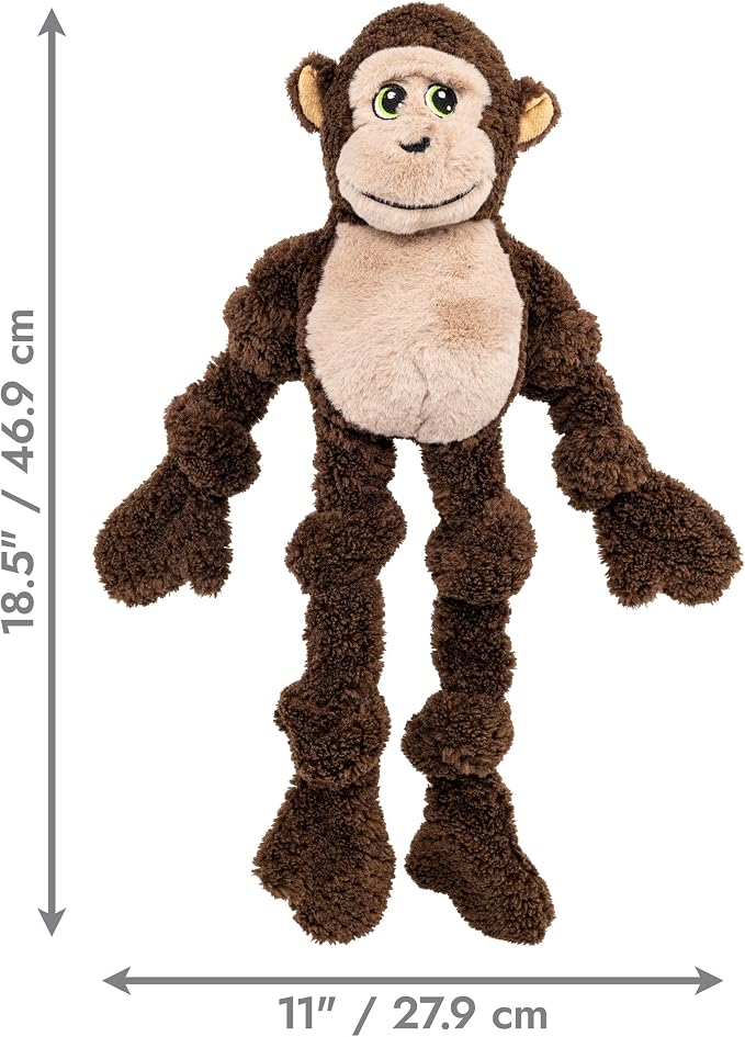 KONG Knots Oversized Dog Toy - Large/X-Large - with Inner Rope Skeleton (Frog/Monkey Combo)