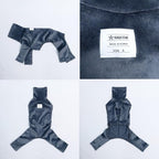 D Doggy Star Italian Greyhound Clothes Sweater Fleece Basic Onesie Whippet for Dog Turtleneck Outfits Coat (L,FLCE Charcoal)