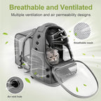 Cawypety Expandable Cat Backpack,Cat Bubble Backpack Carrier for Carrying Cats, Pets and Small Dogs,Airline-Approved,Designed for Travel, Hiking, Walking,Car （Grey