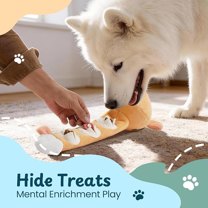 Nocciola Dog Squeak Toys 3pcs, Dog Toys to Keep Them Busy for Aggressive Chewers, Hide and Seek Crinkle Dog Toy for Large Dogs, Long Face Wild Animals Playground Series