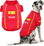 Parisian Pet Spain Dog Jersey - Breathable Mesh Puppy Football Jersey - Lightweight Stretch Sporty Dog Clothes - Summer Shirts for Large Dogs - Soccer Jersey for Dogs - Sportswear Pet Clothes