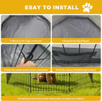 Foldable Dog Playpen,30in 8 Panels Metal Pet Exercise Fence with Bottom Pad | Dog Play Pen for Indoor Outdoor,Heavy-Duty Pet Fence Puppy Crate Kennel with Door for Small Medium Pets