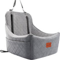 Lealchum Dog Car Seat for Medium Dogs Up to 40lbs,Fully Detachable and Washable,Easy to Install with Adjustable Straps,Anti-Slip Base Travel Car Bed for Pets,2 Side Pockets(Grey,Medium)