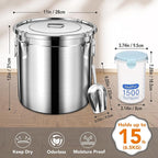 Newget 15lb Airtight Stainless Steel Dog Food Storage Container with Scoop | Large Metal Pet Food Containers Set with Sealed Lid, Metal Lock for Easy Open and Close, Keeps Fresh for Cat / Dog Food