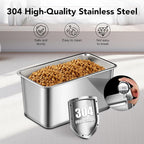 Newget 11 lb Stainless Steel Dog Food Storage Container with Scoop, White | Keep Food Fresh, Sturdy, Airtight, Rust-Proof, Insect-Proof, Moisture-Proof, Easy to Use, Suitable for Store All Pet Food