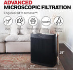 Honeywell HEPA Air Purifier for Home and Extra Large 2423 Ft² Rooms, Black | Powerful HEPA Filtration, Air Quality Monitor, Turbo and Auto Mode, Reduces Allergens, Dust, Pollen, Pet Dander, Odors, Smoke