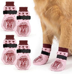 Dog Shoes for Hot Pavement, Breathable Dog Booties to Prevent Licking Paws for Paw Protector Non Slip Puppy Grippy Socks & Paw Covers for Hardwood Floor (Pink, L)