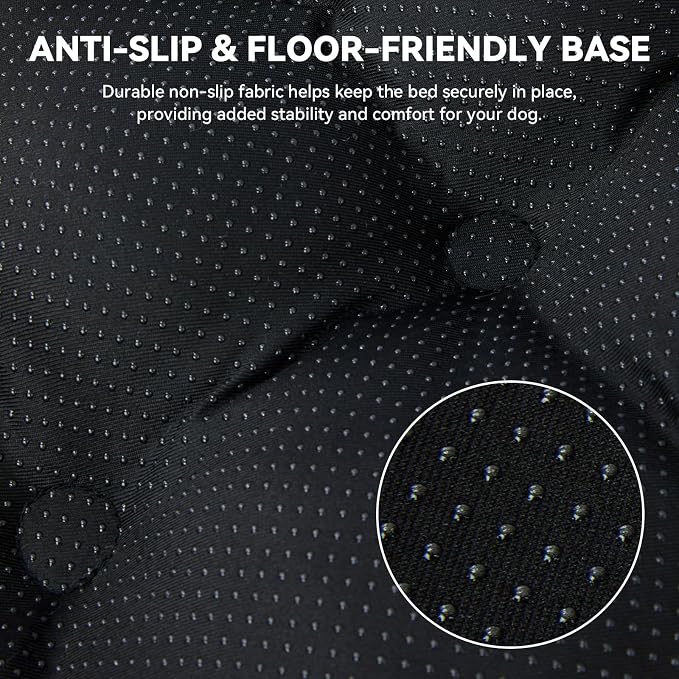 Orthopedic Dog Bed for Dogs, Calming Plush Dog Mat with Thick Cushion Support, Washable Fluffy Pet Bed with Non-Slip Bottom, Soft Indoor Dog Crate Bed (Gray, 23.0" L x 18.0" W x 3.0" Th)