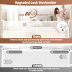 160" Retractable Baby Gate Extra Wide, 41" Tall Retractable Dog Gate for Stairs, Doorways, Decks, Mesh Gate Long Child Gate Pet Gate for Indoor, Outdoor, with Reinforced Mesh Rods, Dual Locks