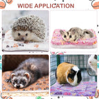 Tuanse 4 Pack Ultra Soft Dog Cat Bed Mat Small Animal Guinea Pig Bed with Cute Print Reversible Fleece Dog Crate Kennel Pad Cozy Washable Thickened Hamster Pet Beds Mat(13 x 10 Inches,Vivid Color)