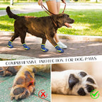 Illumifun Dog Boots for Hot Pavement Protection – 4 Pack Anti-Slip Breathable Paw Shoes with Reflective Straps, All-Season Outdoor Booties for Walking, Hiking, Camping (Navy Blue, Size 8)