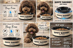 Ant Proof Dog Bowl & Cat Bowl with Water Moat by Sippy Savory® - Bug Proof Pet Feeding Bowl, BPA-Free Non-Slip Food Bowl for Indoor & Outdoor Dogs and Cats, Dishwasher Safe, Beige and Black.
