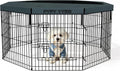 Puppy Playpen with Top Cover,Dog Pen Foldable Dog Fence 8 Panels 30 Inch | Dog Playpen with Door for Indoor Outdoor,Dog Exercise Fences for Small Medium Animals