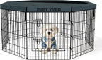 Puppy Playpen with Top Cover,Dog Pen Foldable Dog Fence 8 Panels 30 Inch | Dog Playpen with Door for Indoor Outdoor,Dog Exercise Fences for Small Medium Animals