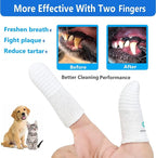 Pet Toothbrush for Small to Large Dogs Cats,Soft High Grade Finger Toothbrush,Teeth Oral Cleaning,Dental Care, 1 Set for Two Fingers White (6)