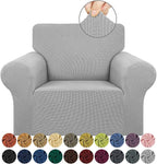 Stretch Chair Sofa Slipcover, Single Couch Cover,Silverr | 1-Piece Washable Sofa Cover,Pet Friendly (31"-55") Furniture Protector Soft Jacquard Elastic Bottom for Dogs & Kids