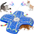 Interactive Cat Toys for Indoor Cats,Automatic Kitten Tunnel Toy | Rechargeable Touch Activated, Hide and Seek Design, Colorful Fluffy Tail & Butterfly, Cat Enrichment Toy for Bored Cats