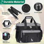 IGOLUMON Dog Travel Bag Large Pet Travel Bags Set for Supplies Weekend Travel Kit Tote Organizer Multi-Pockets Food Travel Bag with 2 Extra Large Food Containers, 2 Dog Bowls, 1 Feeding Mat