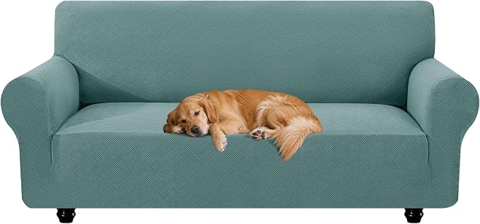 XINEAGE Stretch 3 Seater Slipcover, Non-Slip Pet Couch Cover,Light Blue | Washable Furniture Protector, Elastic Bottom, Dogs & Cats Friendly, Scratch-resistant, Fast Setup, High Elasticity