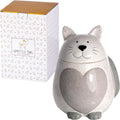 SPOTTED DOG GIFT COMPANY Ceramic Cookie Jar with Lid, Large Cat Treat Container for Cookies & Biscuits, Cute Novelty Kitchen Storage for Countertop, Gifts for Cat Lovers - 43oz White