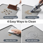Cat Litter Mat, XL 40"x29.7" Silicone Litter Box Mat, Tilted Drain Spout | Litter Mat Fit 1-2 Boxes, Extra Wide Kitty Litter Mat, Waterproof Urine Proof, Non-Slip, Easy to Clean, High Edge