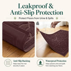 Yimobra Cat Litter Mat, Easy Clean Trapping PVC Mat, 47" x 36", Waterproof Backing, Non Slip Bottom, Scatter Control Pad for Litter Box, Dark Coffee