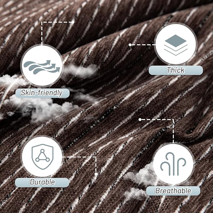 MYSKY HOME Couch Covers for 2 Cushion Couch Sofa, Chenille L Shape Sectional Couch Cover - Pet-Friendly, Machine Washable, Non-Slip Sofa Protector for Dogs, Kids, 71"x118", Deep Chocolate