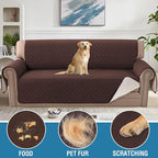 H.VERSAILTEX Couch Cover, Sofa Covers for 3 Cushion Couch, Dog Couch Cover Protector, Furniture Covers for Pets, 100% Waterproof Cover with Non-Skid Backing & Elastic Straps(Sofa, Chocolate)