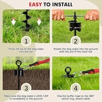 Snagle Paw Dog Tie Out Cable and Stake with Lock-Cap,Heavy Duty 20FT Dog Yard Leash & Stake with Shock Absorbing Bungee Tether,Rust Proof Ground Anchor for Yard, Beach, Camping & Outdoor,up to 360 Lbs