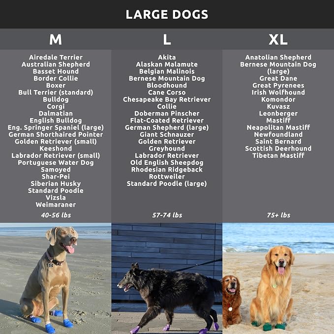 PawZ Rubber Dog Boots for Large Paws - All-Weather Waterproof Dog Shoes, Anti-Slip Traction for Rain, Snow, Mud & Hot Pavement - Pull-On Dog Booties, Black - Large (3"- 4") - Pack of 24