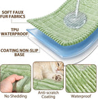 FUANGUI 2 Pack Waterproof Couch Cover for Dogs Pets Sofa Protector | Non-Slip Washable Fuzzy Soft Sofa Slipcover for 2 PCS L Shaped Sofa Pet Friendly, 27.6" x 59.1"+27.6" x 70.9", Grass Green