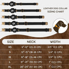 AirTag Dog Collar - Genuine Leather Dog Collar with Apple AirTag Holder and Metal Buckle - Smart GPS Tracking Pet Collars (Black, XL, 20"-25" Neck Fit)