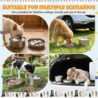 Vesici Slow Feeder Dog Bowls Set 3.2l No Spill Water Bowl and 2 Cups 304 Stainless Steel Dog Slow Feeder Food Bowl Puppy or Cat Food Holder Dishwasher Pet Supplies