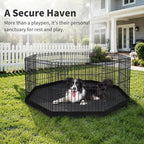 PETIME Foldable Metal Dog Exercise Pen/Pet Puppy Playpen Kennels Yard Fence Indoor/Outdoor 8 Panel 24" W x 30" H with Bottom Pad