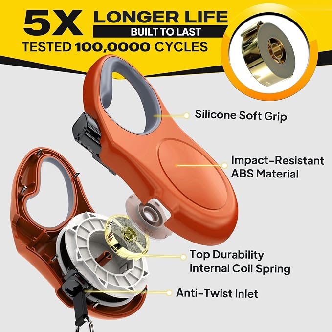 Fida Retractable Dog Leash, 10ft Heavy Duty Pet Walking Leash for X-Small Dogs or Cat up to 18 lbs, Tangle Free. One-Hand Brake (X-Small, Orange)