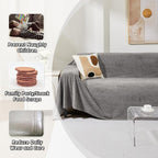 Couch Cover for 3 Cushion Sofa Washable, Cat Scratch Proof Sofa Covers, Furniture Protector L Shape Sofa Slipcovers Soft Sectional Couch Covers for Dogs, 71" x 134", Grey