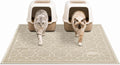 Yimobra Cat Litter Mat, Easy Clean Trapping PVC Mat, 47" x 36", Waterproof Backing, Non Slip Bottom, Scatter Control Pad for Litter Box, Beige