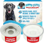 Stainless Steel Dripless Water Bowl with Tritan Plastic Lid, Holds 1 Gal, Reduces Spills & Trails Up to 85%+, Water Bowl for Medium Breed Dogs (21-50 lbs), The Original Slobber Stopper