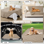 Smiry Waterproof Reversible Pet Couch Covers for Dogs | Pet Friendly, Soft Fabric, Washable Sofa Furniture Protector for Dogs Cat Kids, Checkered (30"x70", Taupe/Taupe)