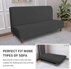Easy-Going 100% Waterproof Futon Cover, Stretch Futon Slipcover Large | Dual Waterproof Armless Futon Couch Cover, Leakproof Sofa Bed Furniture Protector for Kids Pets Dog Cat, Dark Gray