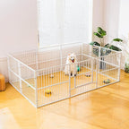 Dog Playpen 32" Height – Heavy Duty, Foldable | 25mm Steel Tubes, 40.8 lbs sturdy frame, rubber non-slip feet, indoor & outdoor, tool-free assembly, Small & Medium Dogs