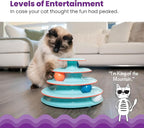 Catstages Chase Meowtain 4-Tier Interactive Cat Track Toy – 4 Spinning Balls, Non-Slip Base, Ideal for Indoor Cats, Blue