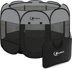 Siedihit Playpen for Extra Large Dog Cat, Dogs Tent Crate Cage | Indoor/Outdoor, Portable Pop Up Dog Kennel with Carrying Bag for Rabbits (Dark Grey, Extra Large)