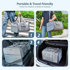 Lawfery Cat Carrier for 2 Cats, Large Soft-Sided Pet Travel Carrier, Dual Compartments, Privacy Protection, Dog Carrier for Small/Medium Dogs, Home & Outdoor Use