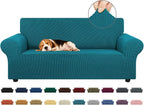 Stretch Loveseat Couch Cover, 2 Cushion Couch Slipcover,Peacock Blue | 1-Piece Washable Sofa Cover Pet Friendly (55"-78") Furniture Protector Soft Jacquard, Elastic Bottom for Dogs & Kids