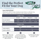 Lucky Love Dog Collar and Leash Set, Beautiful & Vivid Patterns, Easy On & Off Clasp Accessory (Blue Laguna, S Combo)
