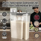 TIOVERY Dog Food Storage Container, 10 Lbs Airtight Pet Food Containers, Cat Food Container Dispenser Bin with Pouring Spout, Portable Handle & Measuring Cup for Dog Treats, Cat Kibble, Bird Feed Grey