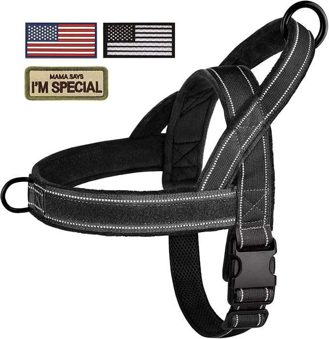Forestpaw No Pull Dog Harness with Large Handle,Comfortable,L,Black | Adjustable Fits Chest 26-31",50-80 lbs,Slip On,Quick Release,Easy Control,Soft Padded,for Medium Large Dogs Walking Training