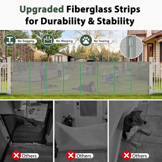 275" Retractable Baby Gates Extra Wide Retractable Fence Outdoor | 22ft Retractable Dog Gates for Doorways Extra Wide Baby Gate, 48" Tall Dog Gate Retractable Pet Gate for Garage, Driveway
