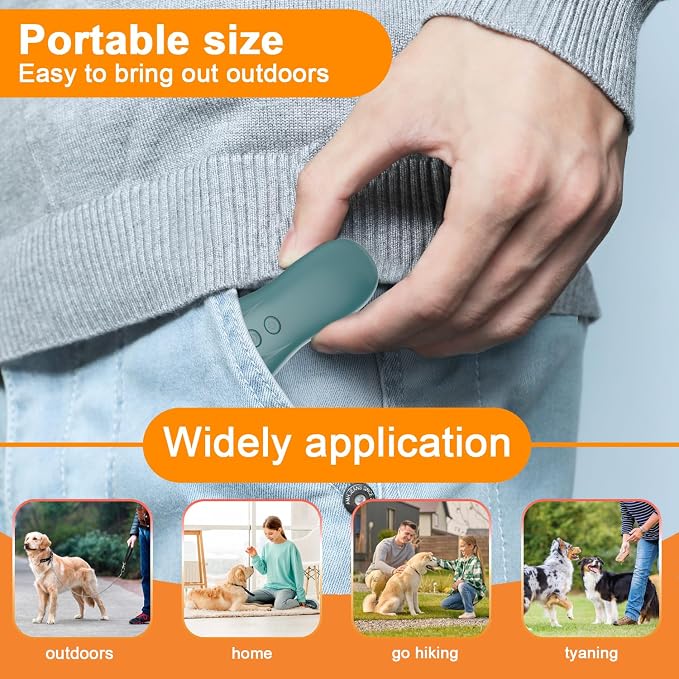 Dog Bark Deterrent Device,Anti-Barking Device,Up to 15Ft Long Range & Rechargeable Bark Control,Stop Barking Dog Devices,Safe for Dogs Training,Indoor & Outdoor（Green）